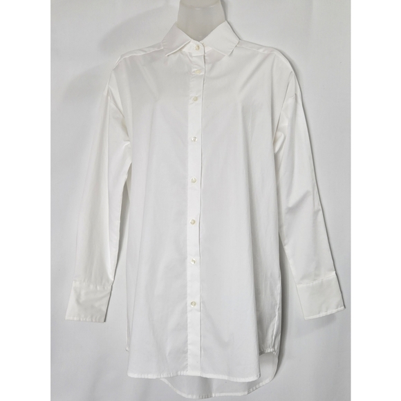 J. McLaughlin White Boyfriend Button Down Top - Picture 3 of 8